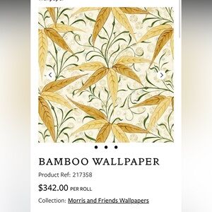 Bamboo Wallpaper by Morris & Co. -  4 rolls in Sunflower